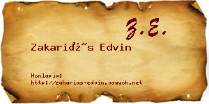 Zakariás Edvin névjegykártya